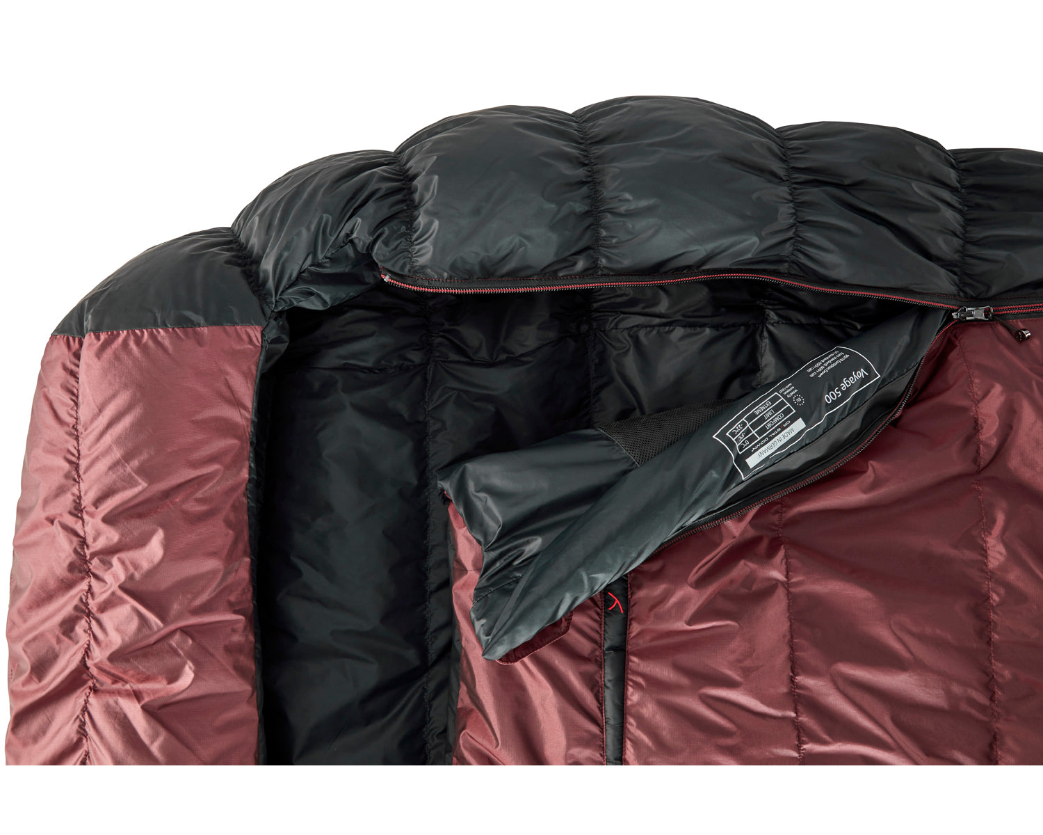 nordisk-voyage-500-schlafsack-linksrei-verschluss-ribbon-red-crystal-down image 5