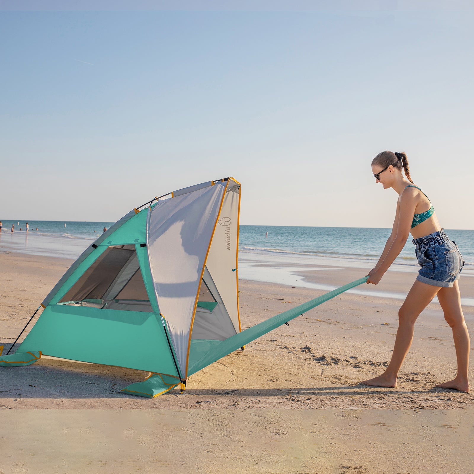wolfwise-sunlitsky-a10-strandmuschel-zelt-mint-2-3-personen image 4