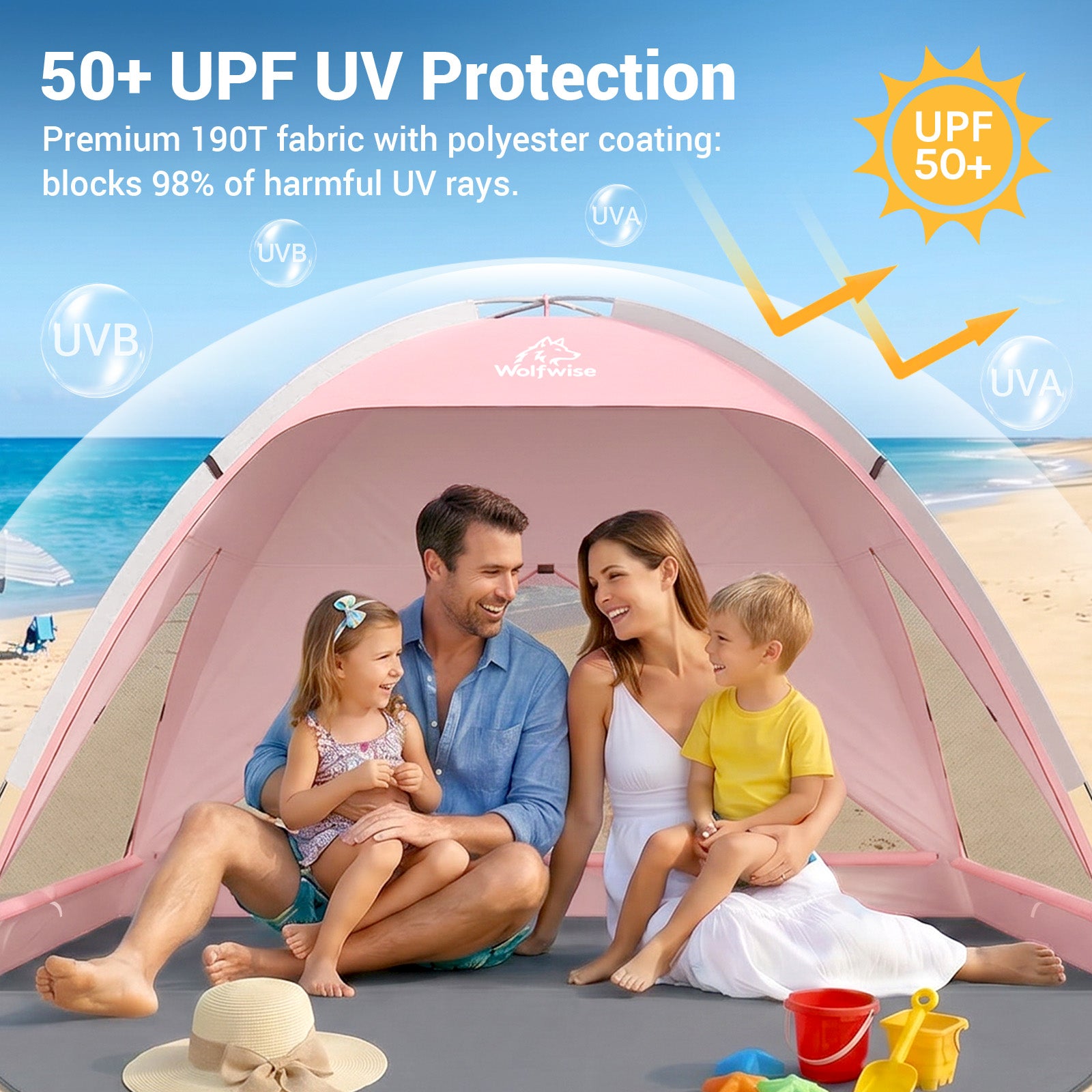 wolfwise-large-beach-tent-sun-shelter-f-r-3-4-personen-upf-50-sonnenschutz-mit-3 image 2
