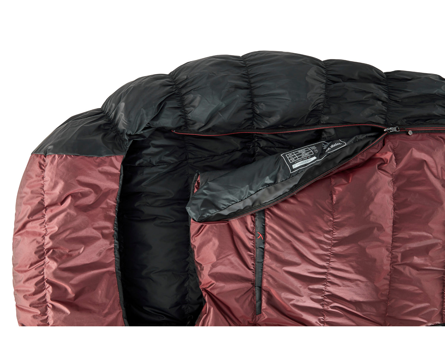 nordisk-voyage-300-schlafsack-left-zip-ribbon-red-crystal-down-3-jahreszeiten image 5