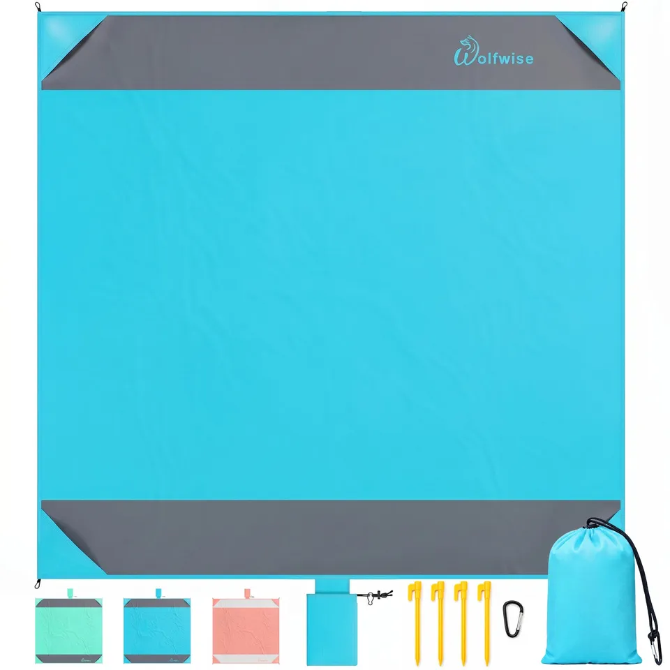 wolfwise-stranddecke-xxl-200-x-205-cm-wasserdicht-sandabweisend image 1