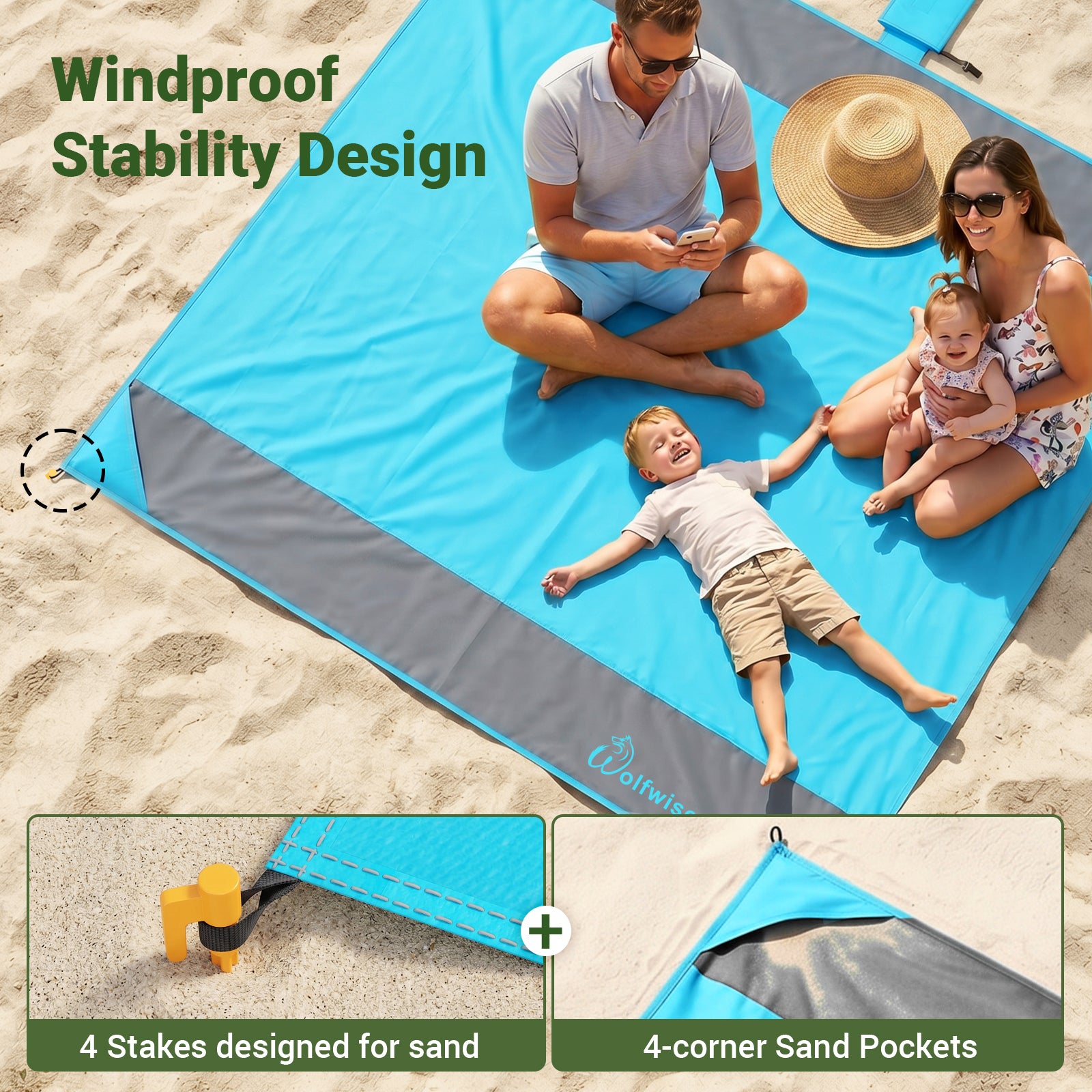 wolfwise-stranddecke-xxl-200-x-205-cm-wasserdicht-sandabweisend image 2