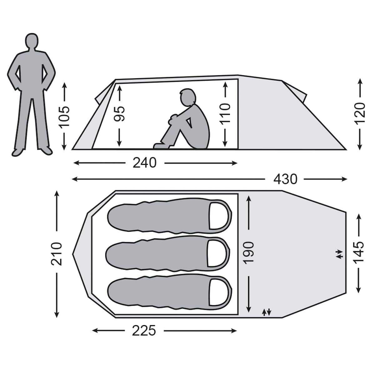 nordisk-oppland-3-si-3-personen-tunnelzelt-forest-green image 2