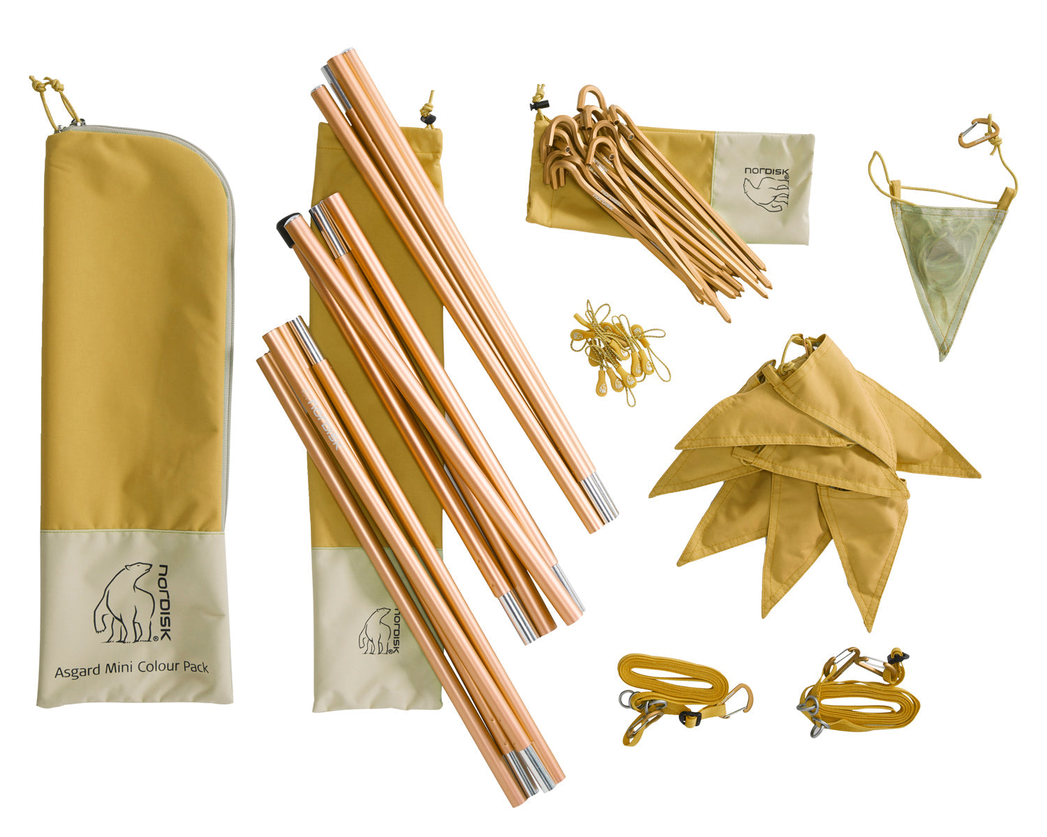 nordisk-asgard-mini-colour-pack-mustard-yellow-komplettes-zeltgest-nge-set image 3
