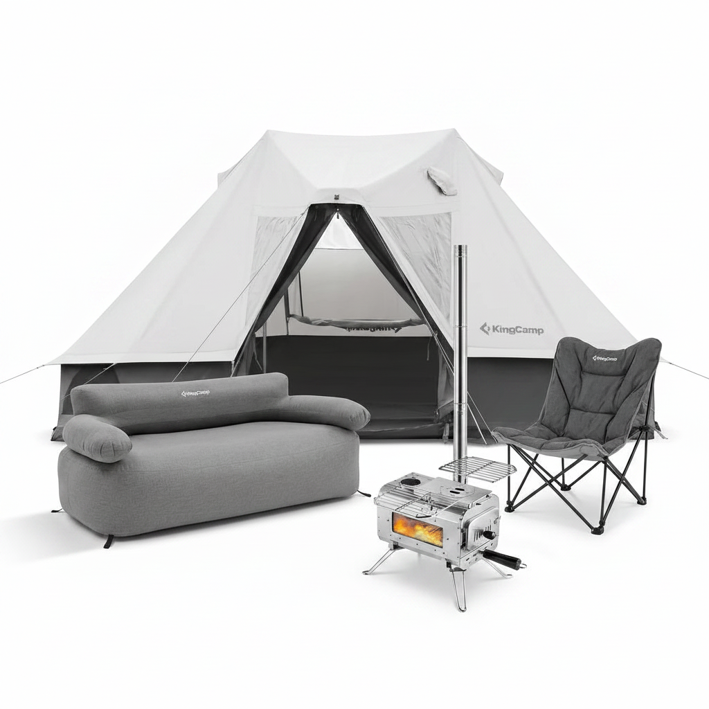 kingcamp-khan-villa-glamping-4-in-1-bundle-mit-ofen image 1