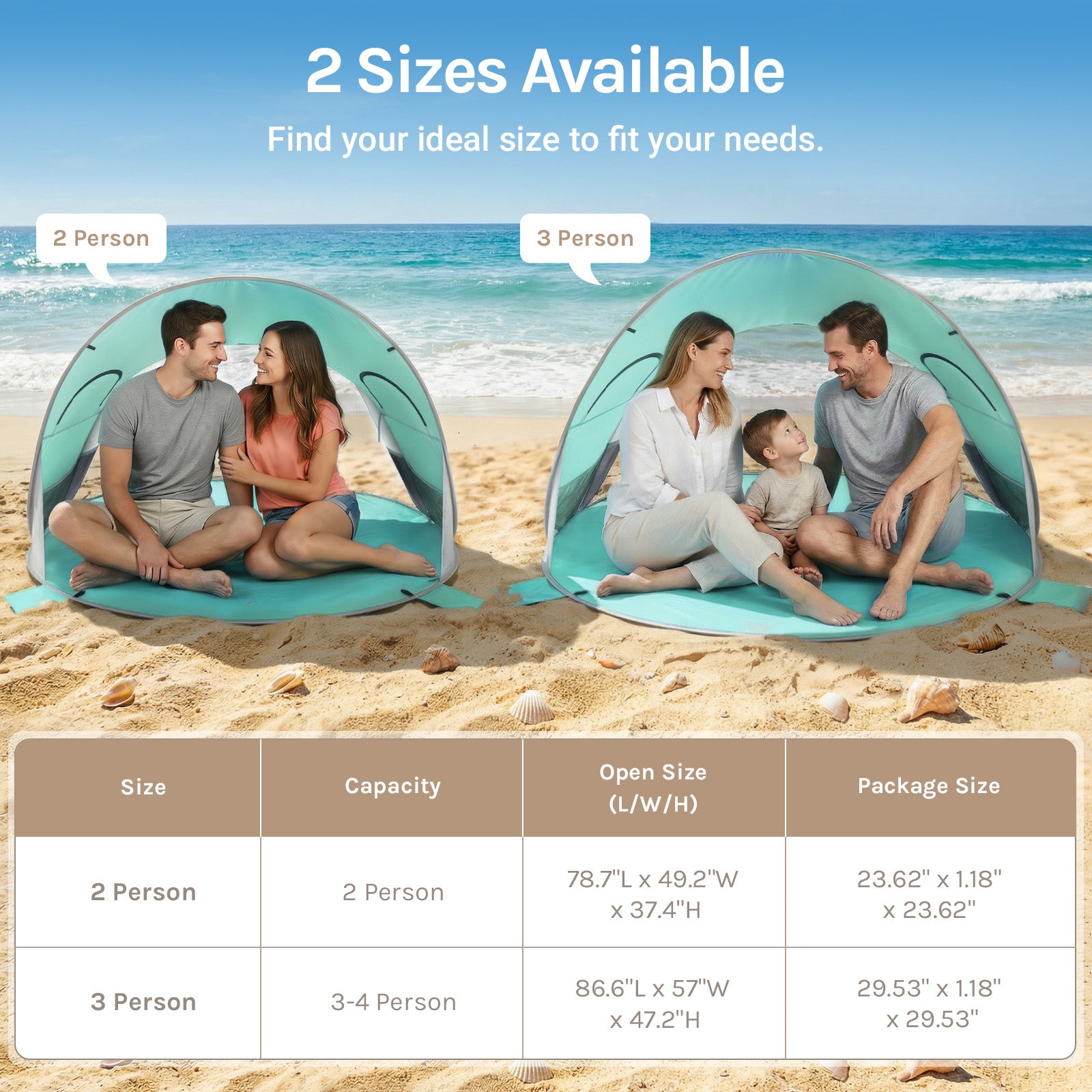 wolfwise-pop-up-strandmuschel-sonnenschutz-upf50-2-personen image 2