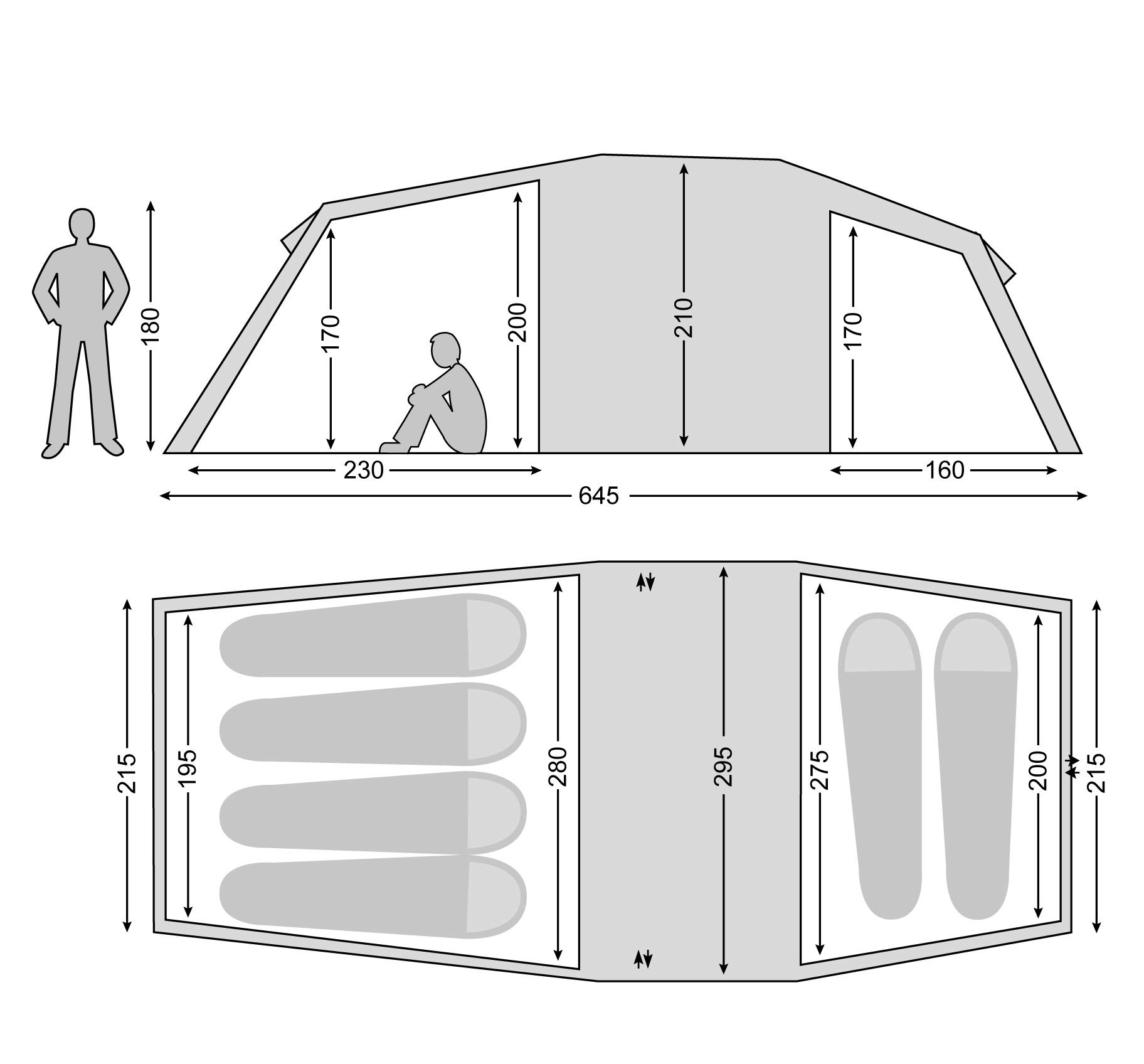 nordisk-reisa-pu-6-personen-familienzelt-tunnelzelt-dusty-green image 2