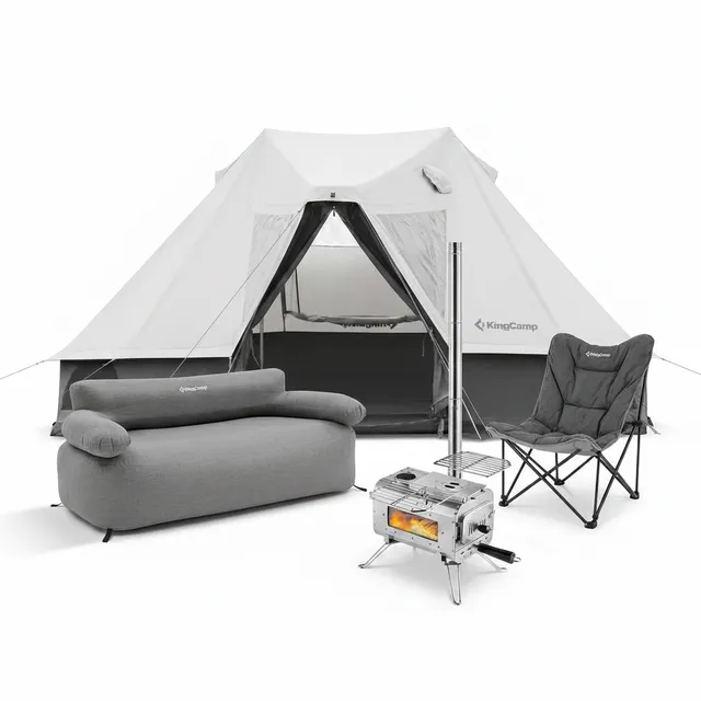 kingcamp-khan-villa-glamping-4-in-1-bundle-mit-ofen image 1