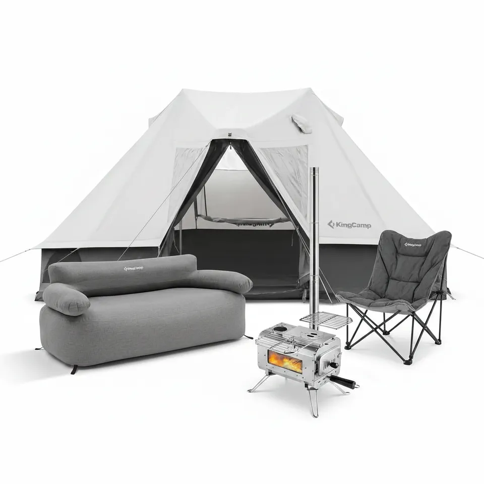 kingcamp-khan-villa-glamping-4-in-1-bundle-mit-ofen image 1