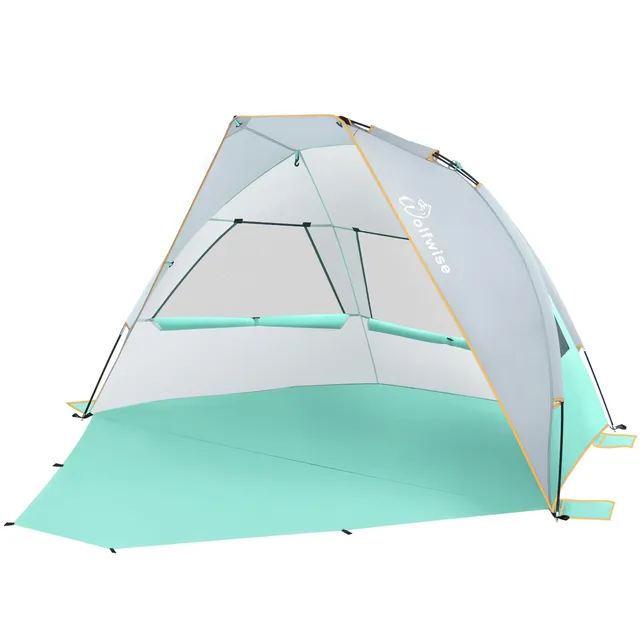 wolfwise-sunlitsky-a10-strandmuschel-zelt-mint-2-3-personen image 1