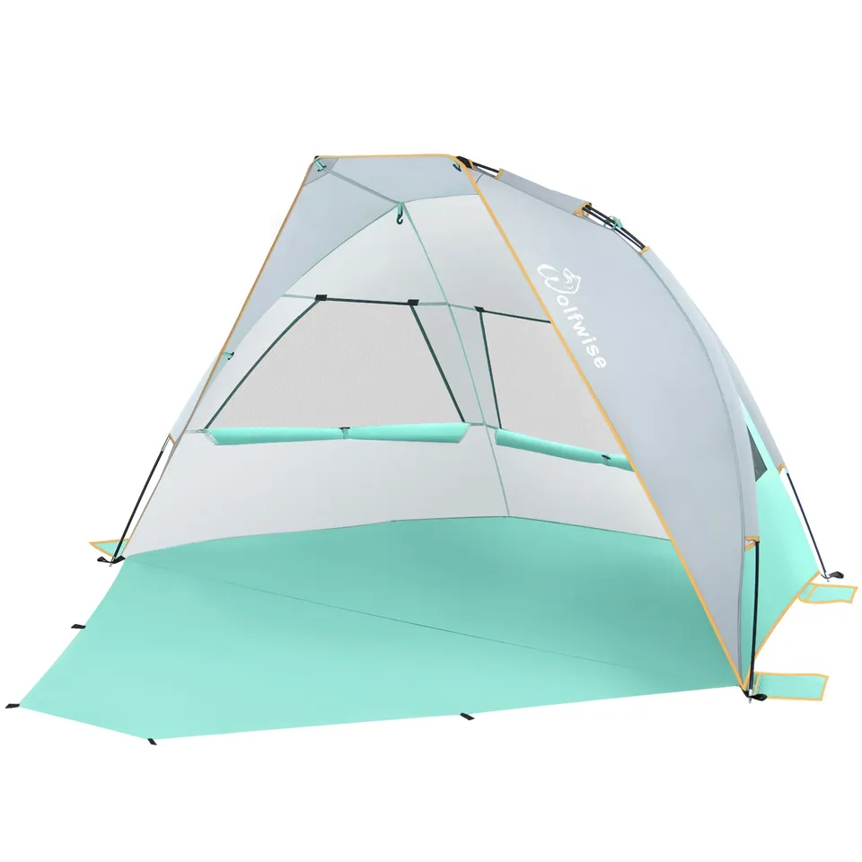 wolfwise-sunlitsky-a10-strandmuschel-zelt-mint-2-3-personen image 1