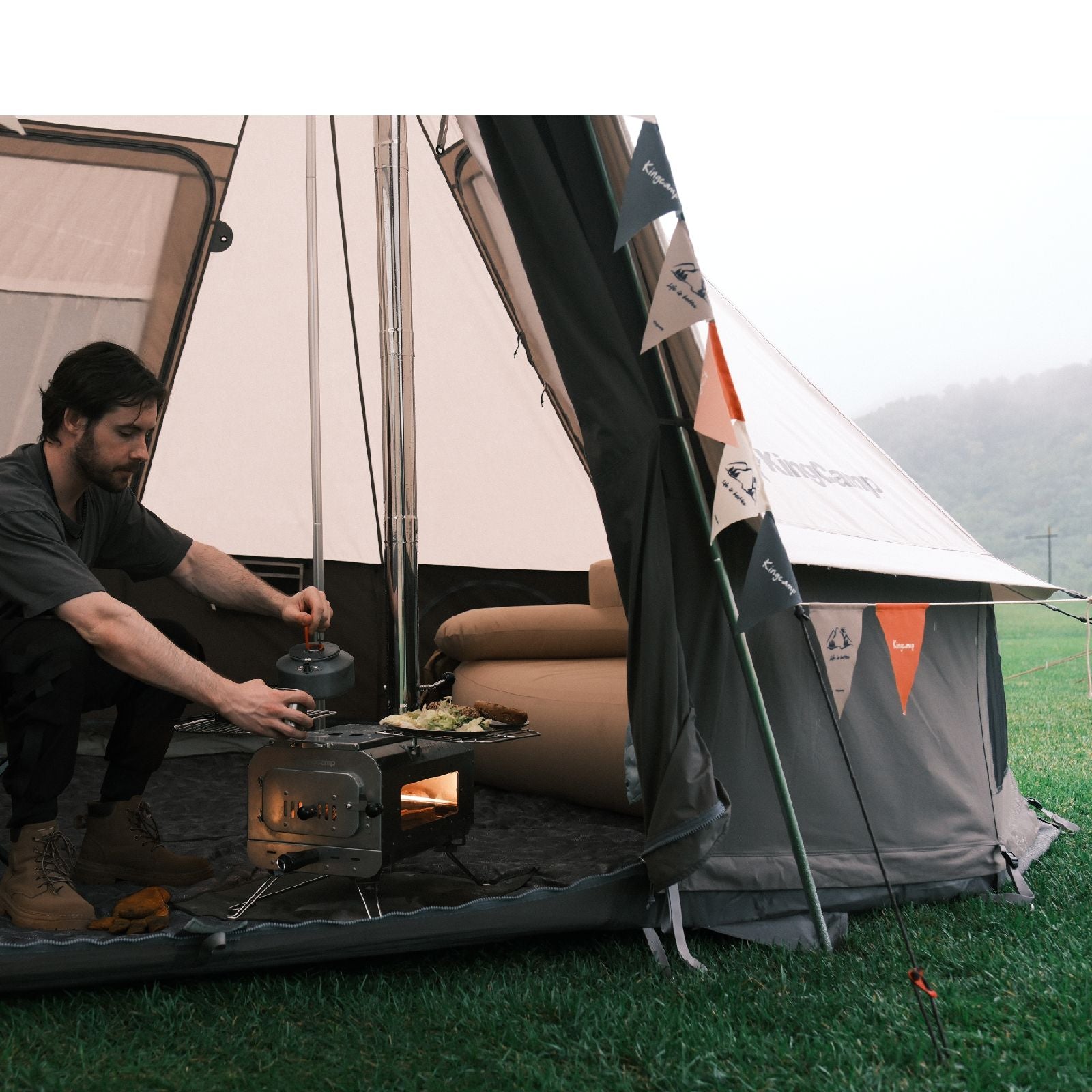 kingcamp-khan-villa-glamping-4-in-1-bundle-mit-ofen image 3